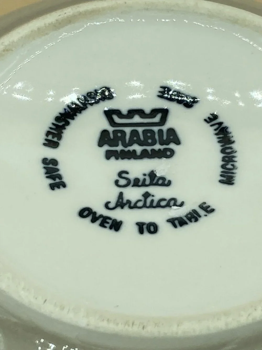 ARABIA Finland Seita Arctica Sugar Bowl With Lid